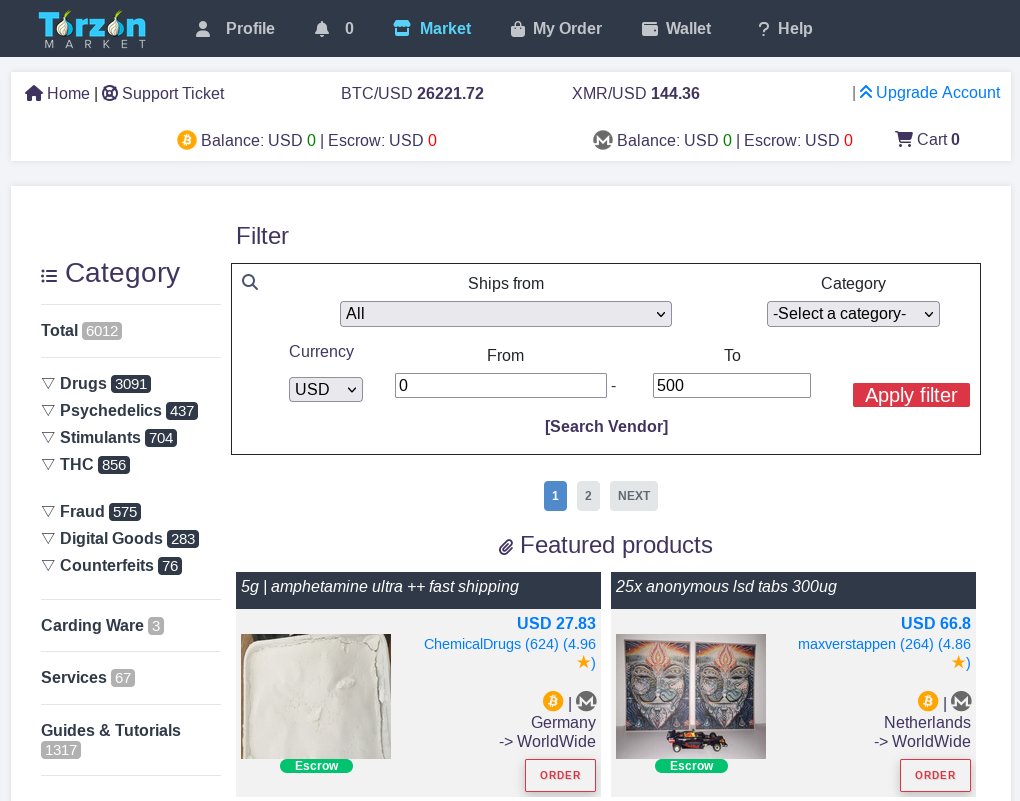 Torzon market digital security concept